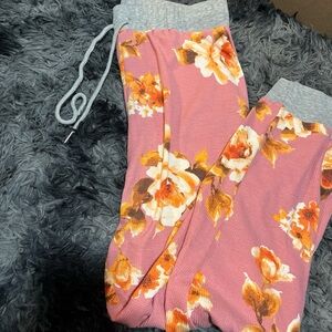 SHEIN Pink Floral Pants